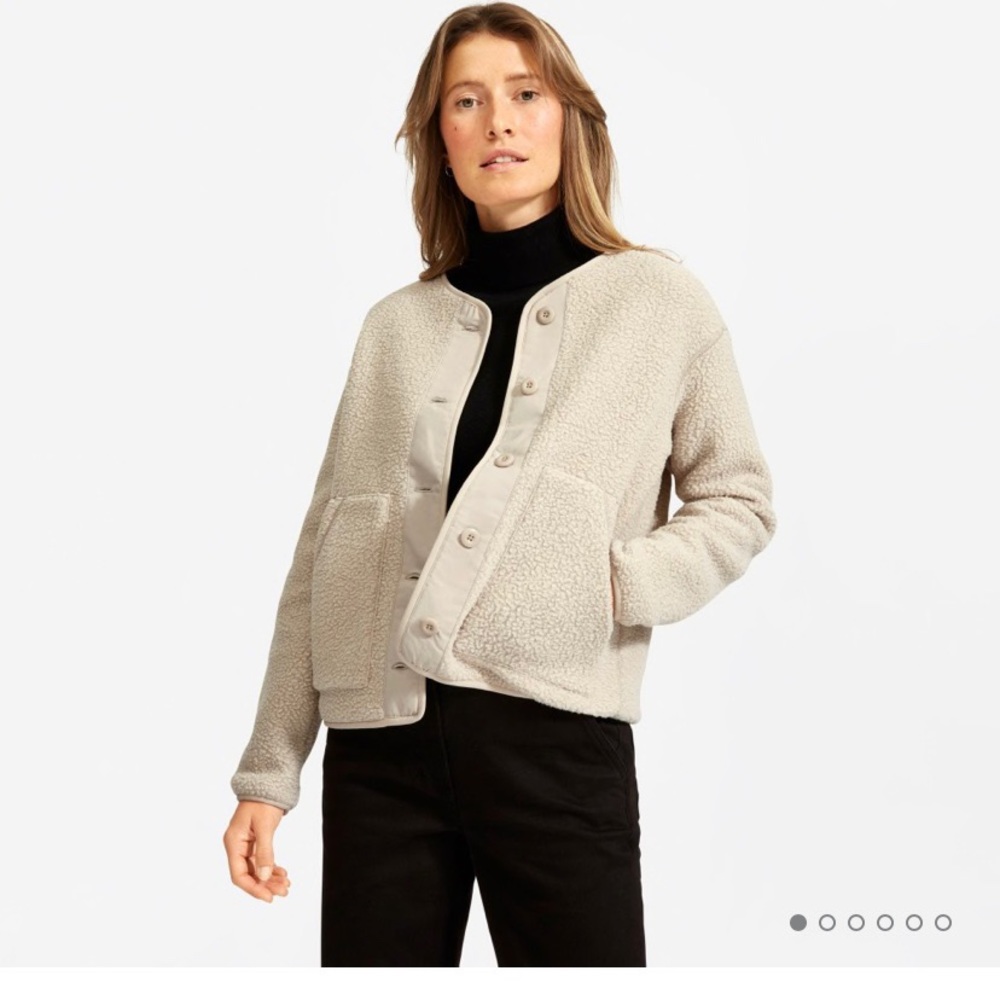 EVERLANE - The ReNew Teddy Liner - oatmeal, size L